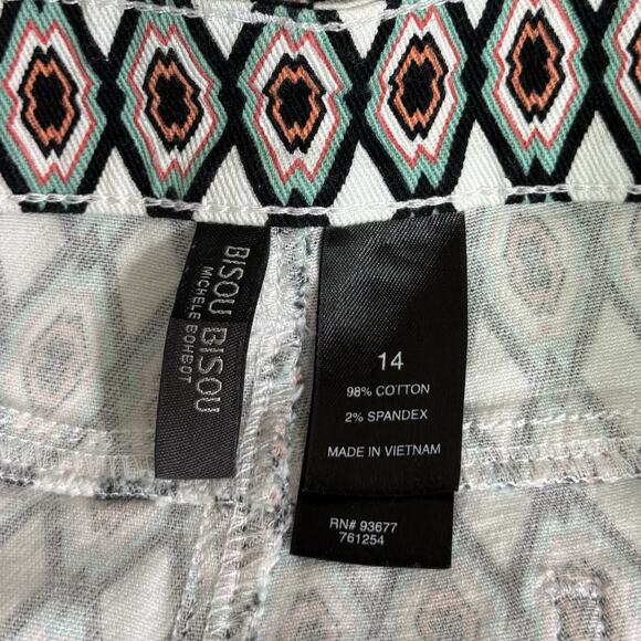 Bisou Bisou Jeans Women's 14 Multicolor Aztec Tribal Southwestern Casual Zip Up - Picture 5 of 8